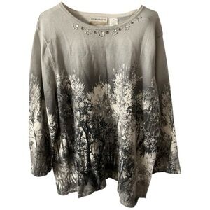 VGUC Alfred Dunner sweater, Lightweight Embellishments, Cotton, Rayon, Sz 1X